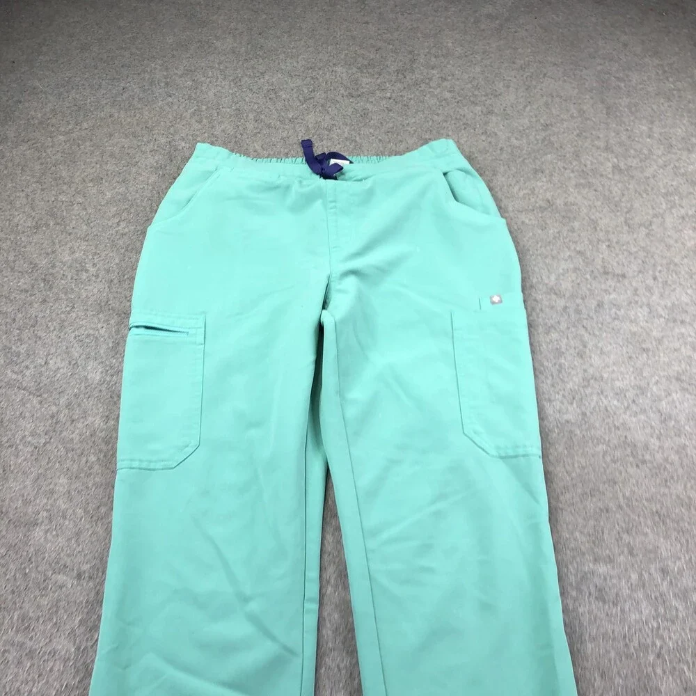 FIGS Scrub Pants Womens Small Green Cargo Twill Technical Collection Medical